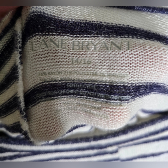 Lane Bryant Womens Striped Long Sleeve Pullover Fleece Sweater 14/16 - Picture 8 of 10